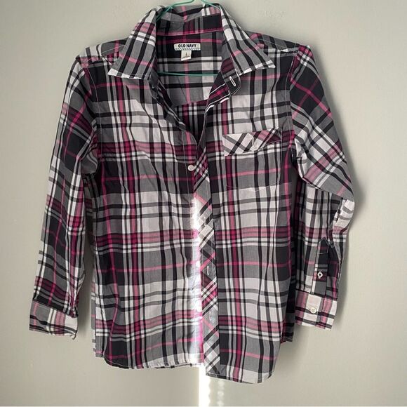 Old Navy Boys’ Checkered Button Down Shirt - Picture 1 of 3